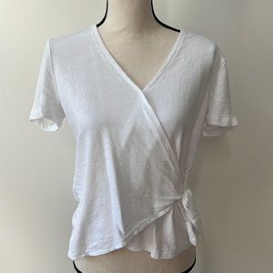 Old Navy White Wrap Front Top